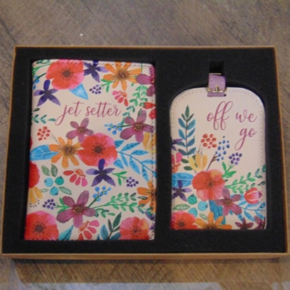 Floral Passport Holder Luggage Tag Travel ID